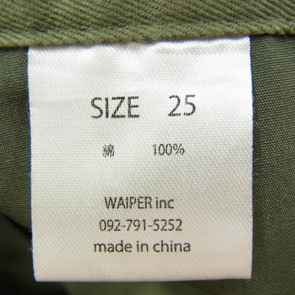 WAIPER ワイパー 2タック チノ コットン トラウザーズ パンツ カーキ系 25【中古】