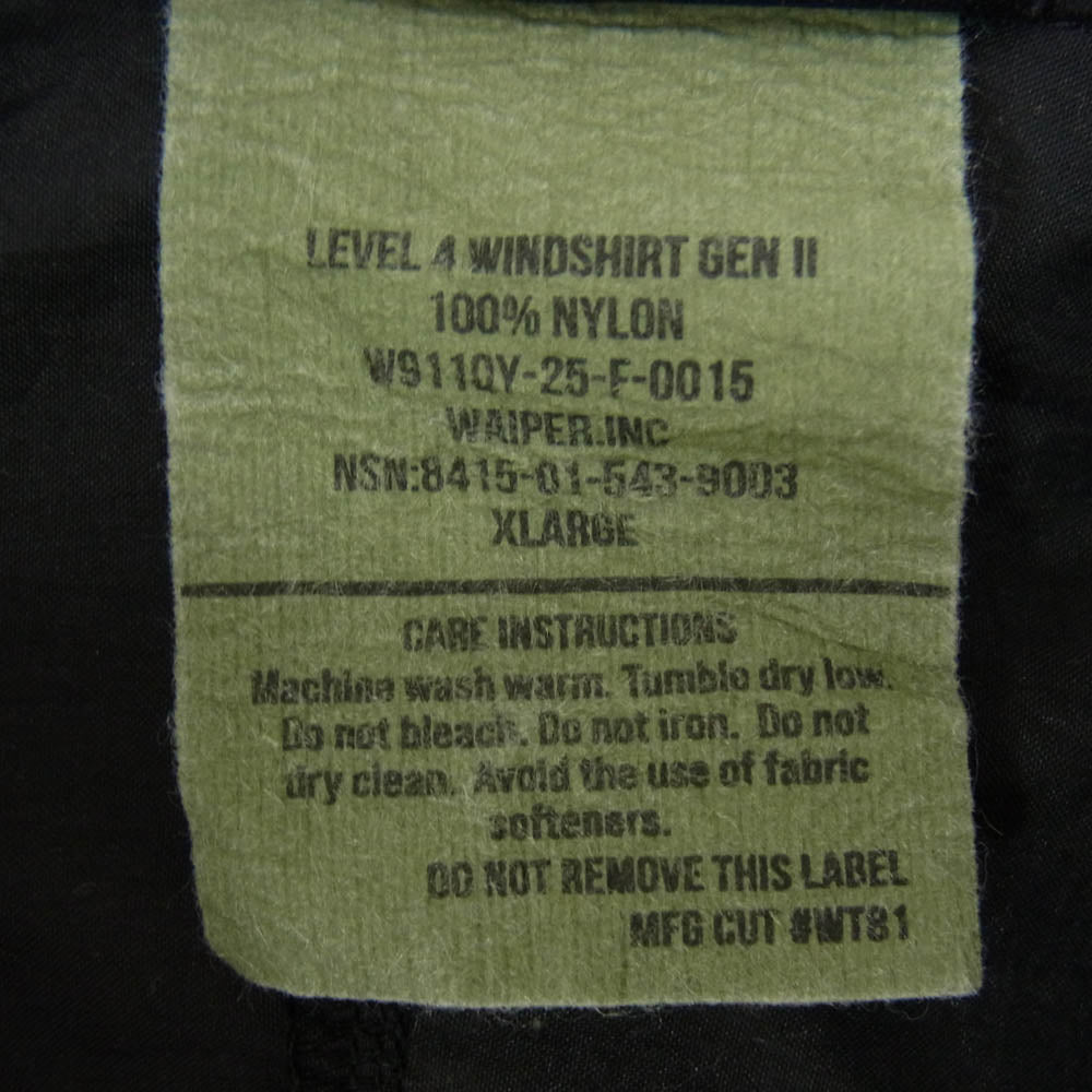 WAIPER ワイパー WP1120 LEVEL4 WIND SHIRT JACKET ウィンドシャツ ナイロン ジップ ジャケット ブラック系 XL【中古】