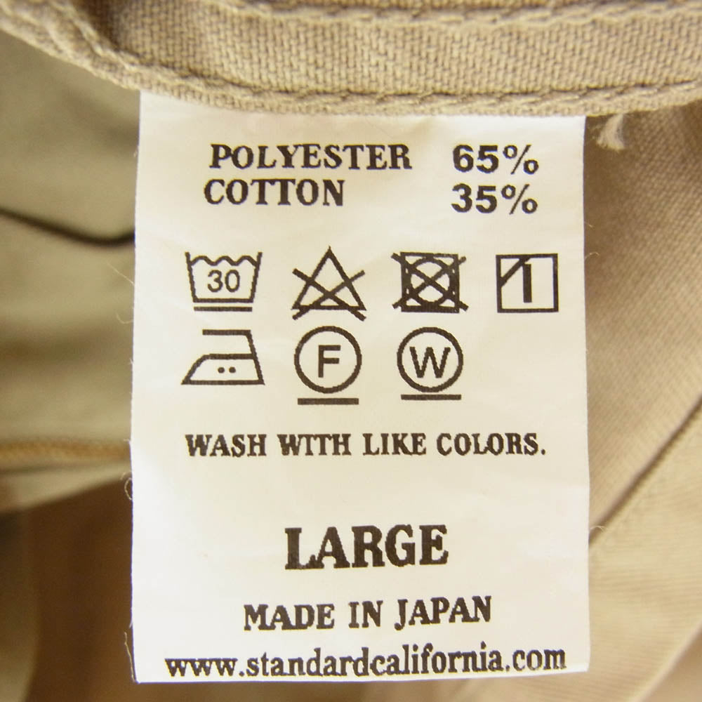 STANDARD CALIFORNIA スタンダードカリフォルニア ロゴワッペン ジップアップ スウィングトップ ジャケット ブルゾン ベージュ系 L【中古】
