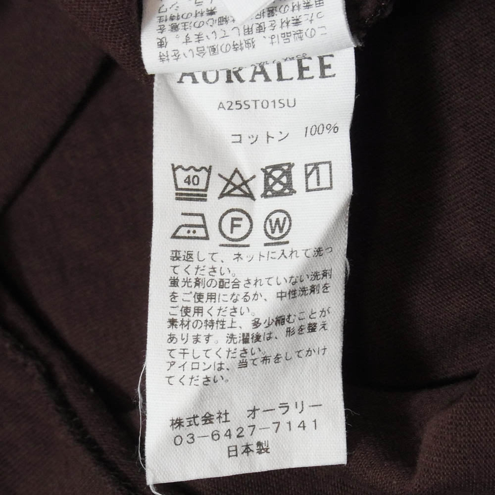 AURALEE オーラリー 25SS A25ST01SU HEAVY WEIGHT POCKET TEE ヘビーウェイト ポケット クルーネック 半袖 Tシャツ ブラウン系 5【中古】