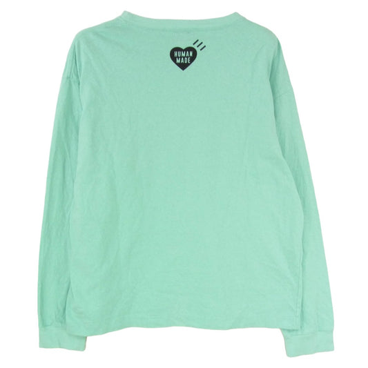 HUMAN MADE ヒューマンメイド 25SS HM29CS024 GRAPHIC L/S T-SHIRT グラフィック ベアープリント 長袖 Tシャツ ライトグリーン系 XL【中古】