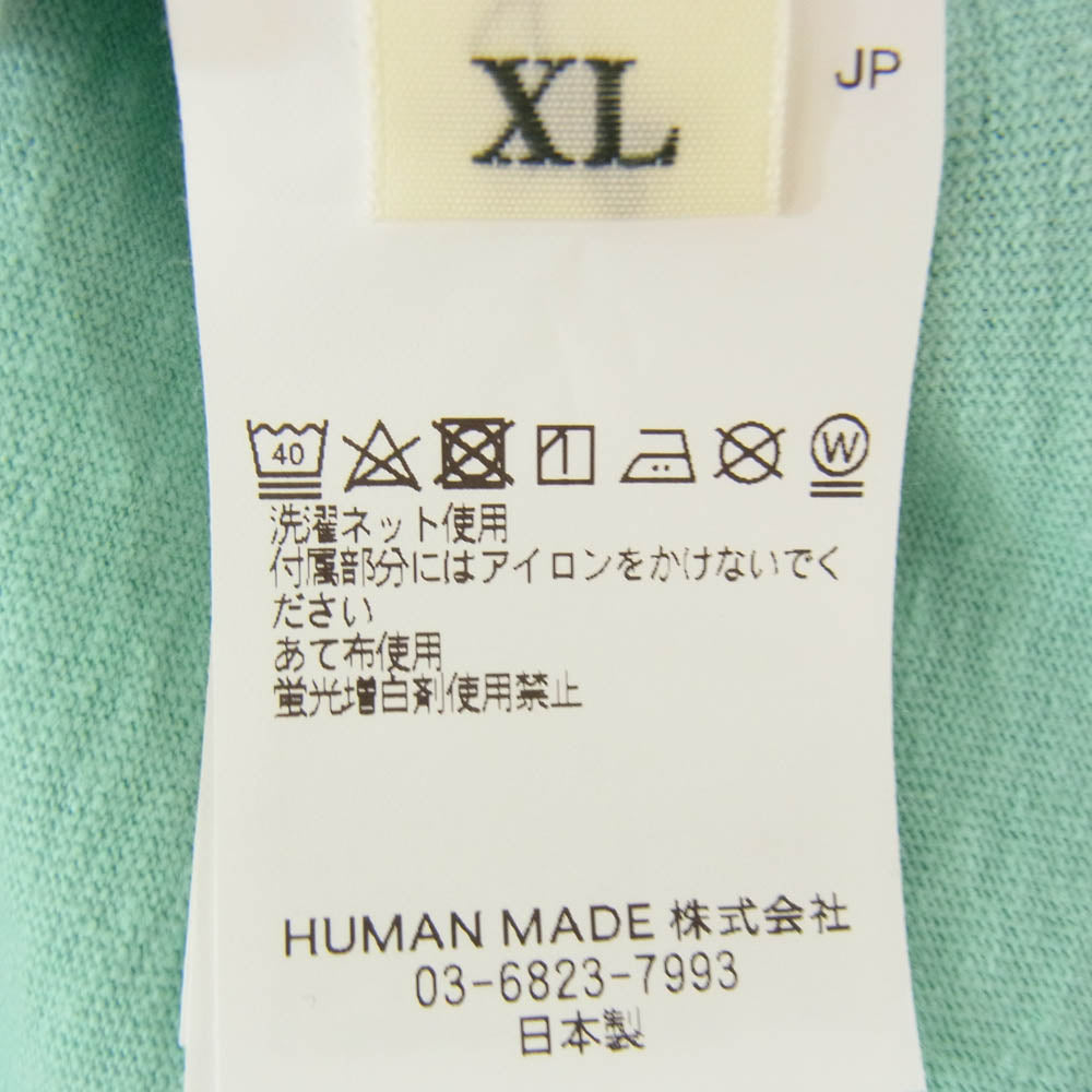 HUMAN MADE ヒューマンメイド 25SS HM29CS024 GRAPHIC L/S T-SHIRT グラフィック ベアープリント 長袖 Tシャツ ライトグリーン系 XL【中古】