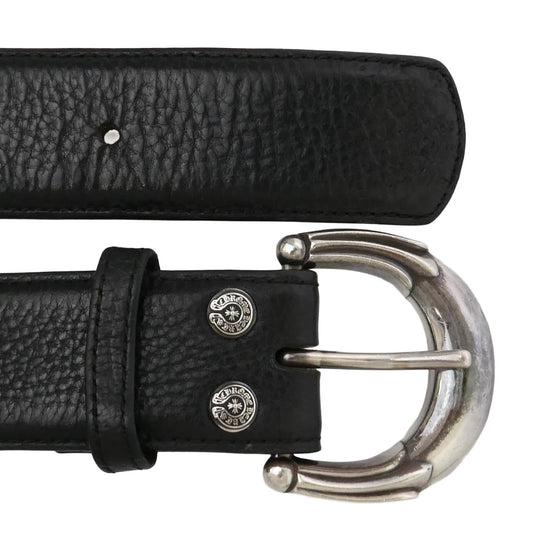CHROME HEARTS クロムハーツ(原本無) BELT FLORAL クロステイル バックル 1.5ストラップ ベルト ブラック系 36【中古】