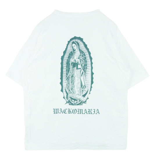 WACKO MARIA ワコマリア 26SS 26SSE-WMT-WT02 WASHED HEAVY WEIGHT T SHIRT マリア バックプリント ウォッシュド ヘビー ウェイト Tシャツ 半袖 カットソー ホワイト系 M【中古】