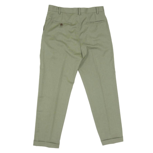 WACKO MARIA ワコマリア × DORMEUIL GUILTY PARTIES PLEATED TROUSERS ドーメル プリーツトラウザー スラックス パンツ モスグリーン系 M【中古】