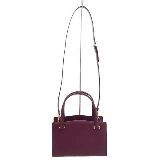 傳濱野 Victoria 口金蝶々 ロイヤル バッグ ヴィクトリア 2WAY ハンドバッグ ショルダー レザー バッグ ボルドー系【新古品】【未使用】【中古】