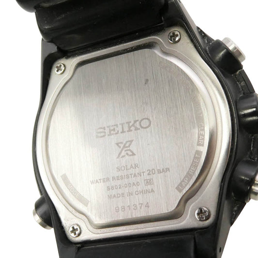 SEIKO セイコー S802-00A0 フィールドマスタープロスペック ソーラ 充電式 ダイバーズウォッチ デジタル 時計 ブラック系【中古】