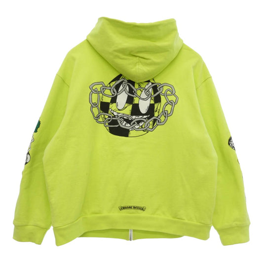 CHROME HEARTS クロムハーツ(原本無) MATTY BOY PPO CHAIN GAME HOODIE マッティボーイ チェーン ゲーム 裏地サーマル ジップアップ フーディー パーカー ライトグリーン系 XXL【中古】