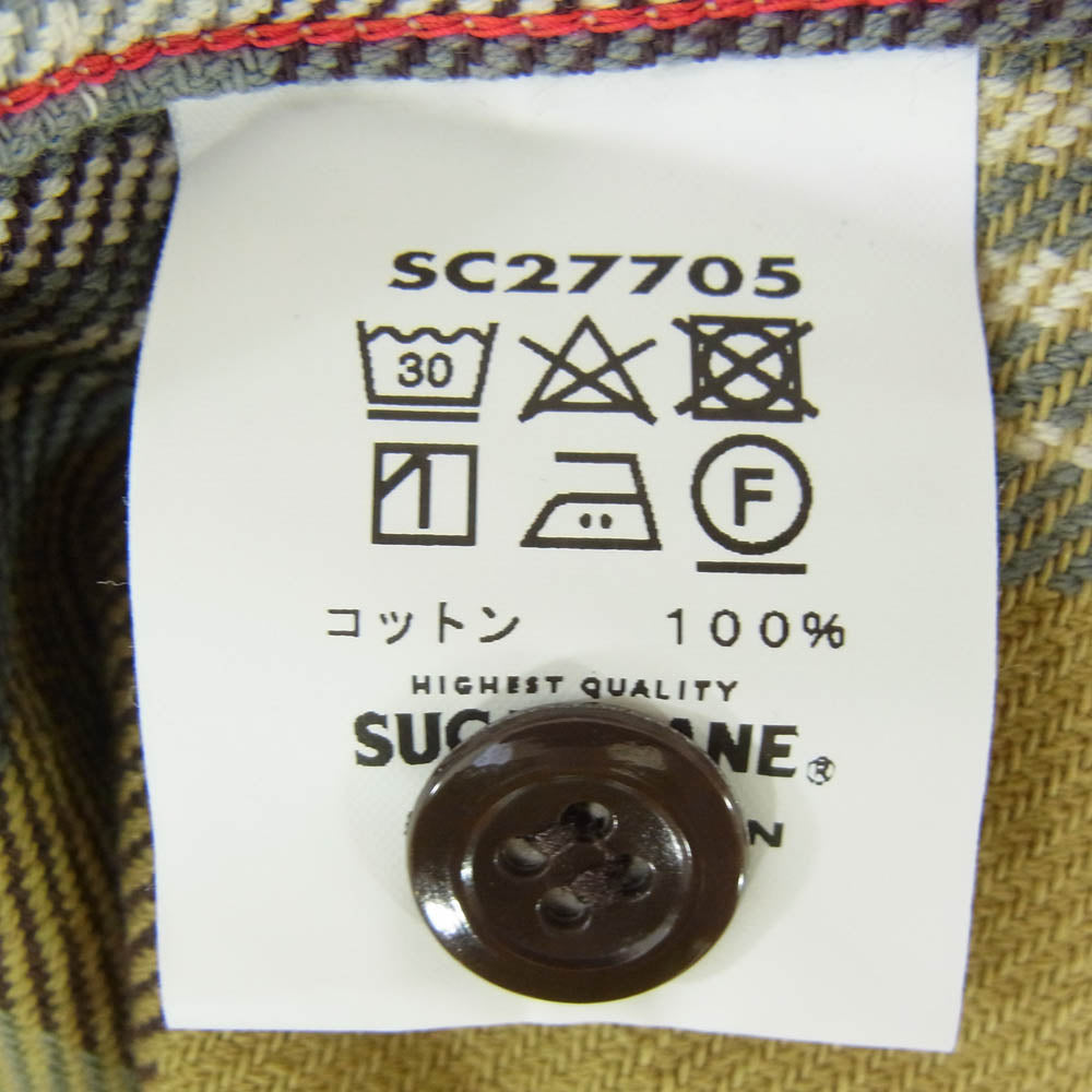 SUGAR CANE シュガーケーン SC27705 TWILL CHECK WORK SHIRT チェック ワーク 長袖 シャツ グリーン系 L【中古】