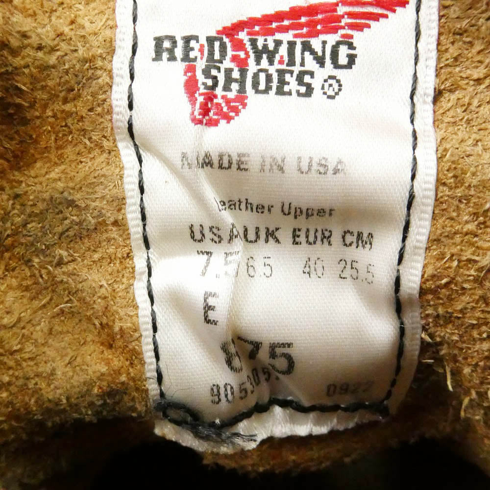 RED WING レッドウィング 875 6-inch Classic Moc 6インチ クラシックモック アイリッシュ セッター ブーツ ライトブラウン系 25.5cm【中古】