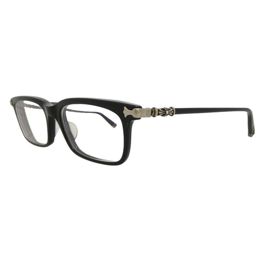 CHROME HEARTS クロムハーツ(原本無) FUN HATCH クロステンプル スクエアフレーム サングラス アイウェア 眼鏡 ブラック系 シルバー系 54□18-148【中古】