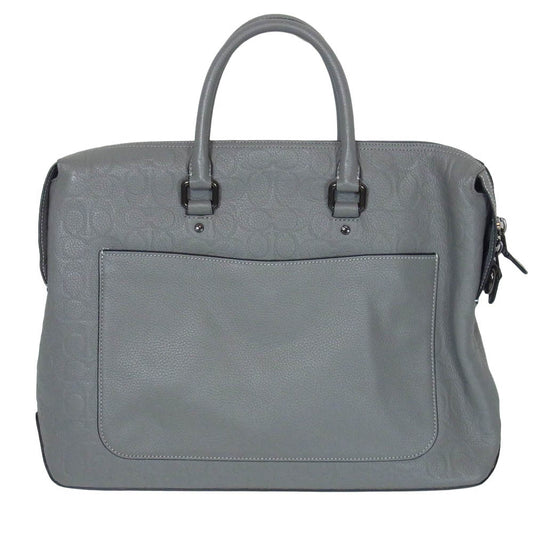 COACH コーチ C0244 ゴッサム ブリーフ シグネチャー レザー ビジネス 2WAY バッグ グレー系【中古】