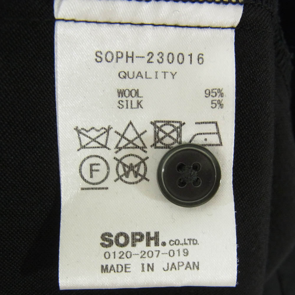 SOPHNET. ソフネット 23SS SOPH-230016 BAGGY BAND COLLAR SHIRT バギー バンドカラー 長袖 シャツ ブラック系 XL【中古】