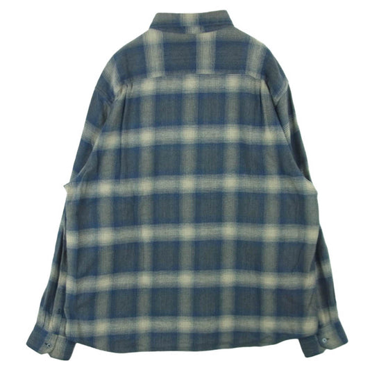 uniform experiment ユニフォームエクスペリメント 24AW UE-242042 FADE SHIRT オンブレ チェック フェード 長袖 シャツ ネイビー系 ベージュ系 4【中古】