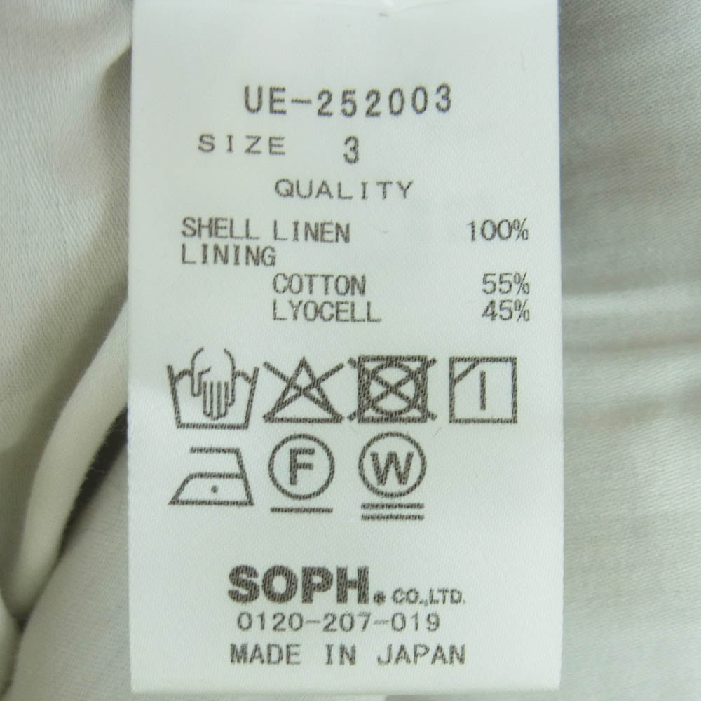 uniform experiment ユニフォームエクスペリメント 25AW UE-252003 BRUSHED LINEN CUT-OFF JACKET リネン カットオフ ジャケット ブラウン系 3【中古】