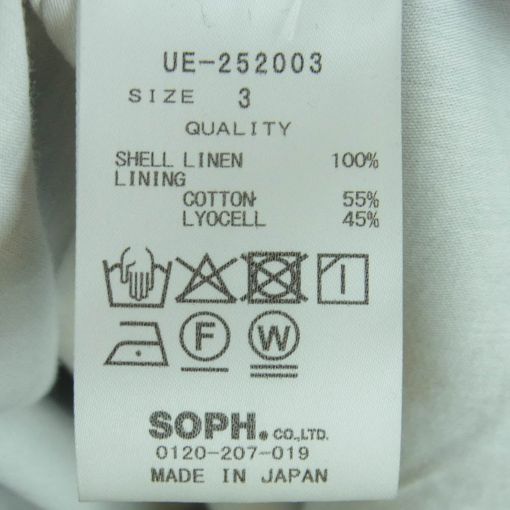 uniform experiment ユニフォームエクスペリメント 25AW UE-252003 BRUSHED LINEN CUT-OFF JACKET リネン カットオフ ジャケット ブラック系 3【中古】