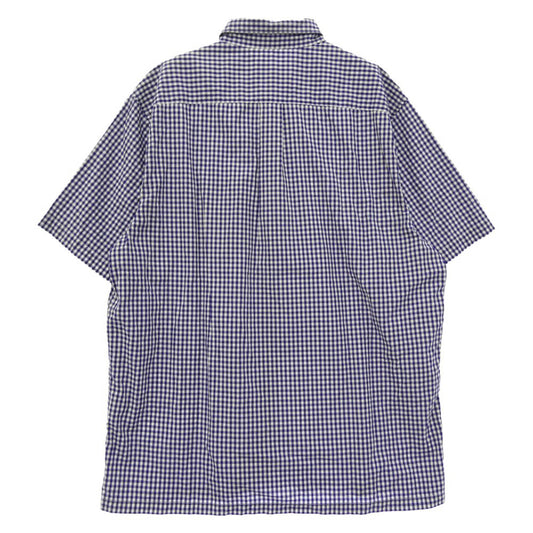 Supreme シュプリーム 21SS Gingham S/S Shirt スクリプトロゴ刺繍 ギンガムチェック 半袖 シャツ ブルー系 XL【中古】