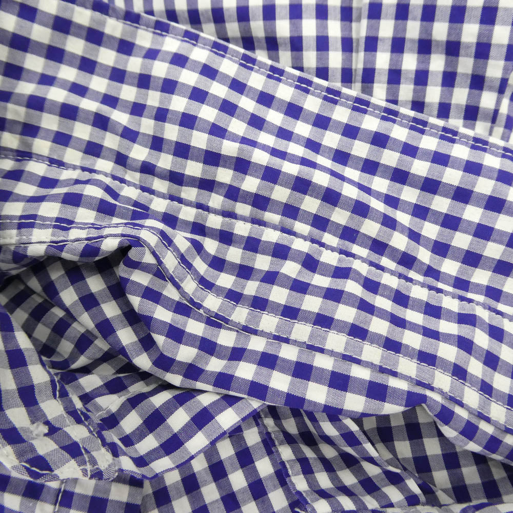 Supreme シュプリーム 21SS Gingham S/S Shirt スクリプトロゴ刺繍 ギンガムチェック 半袖 シャツ ブルー系 XL【中古】