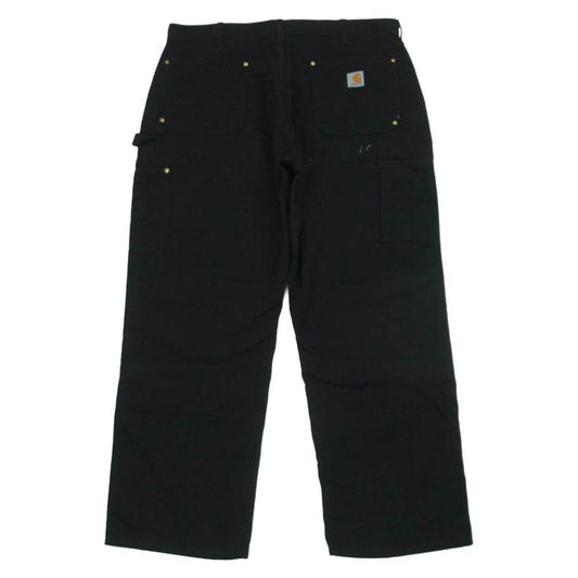 Carhartt カーハート USA製 LOOSE FIT FIRM DUCK DOUBLE FRONT UTILITY WORK PANT ルーズフィット ダック ダブルフロント ユーティリティー ワーク パンツ ブラック系 38 × 28【中古】