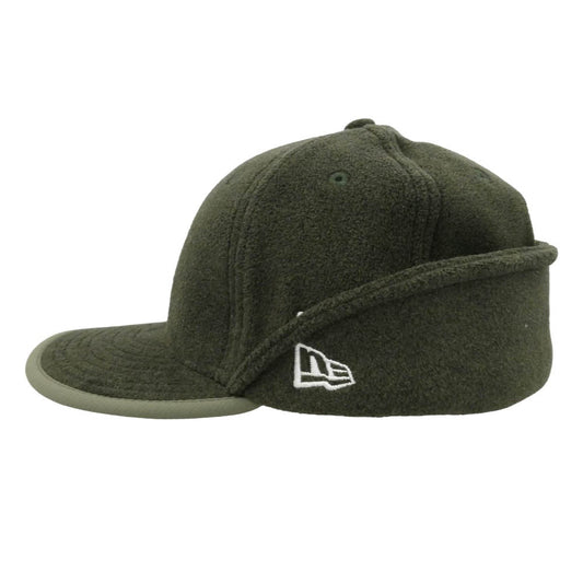 NEW ERA ニューエラ 59FIFTY Flip Down フリップダウン ニューヨーク・ヤンキース ロゴ刺繍 イヤーフラップ キャップ 帽子 カーキ系 60.6cm【中古】