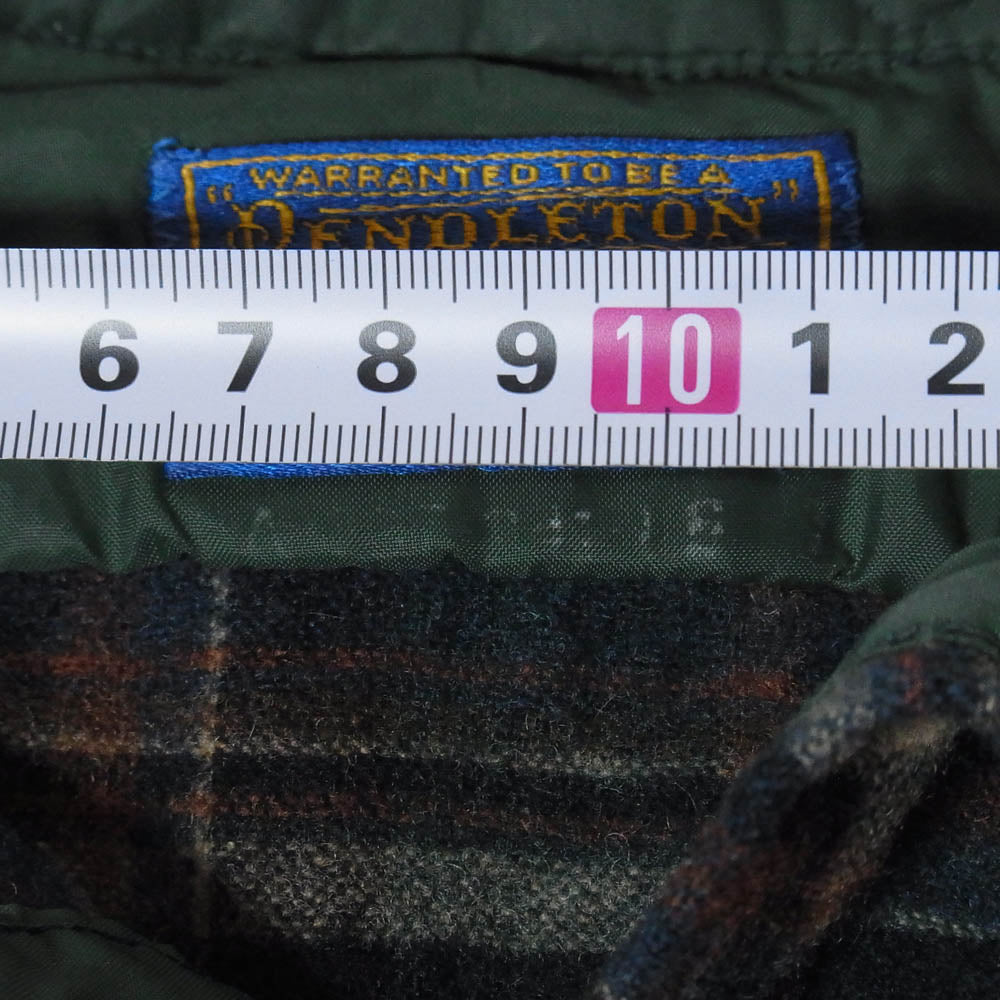 PENDLETON ペンドルトン 70s USA製 ウール チェック シャツ グリーン系 M【中古】