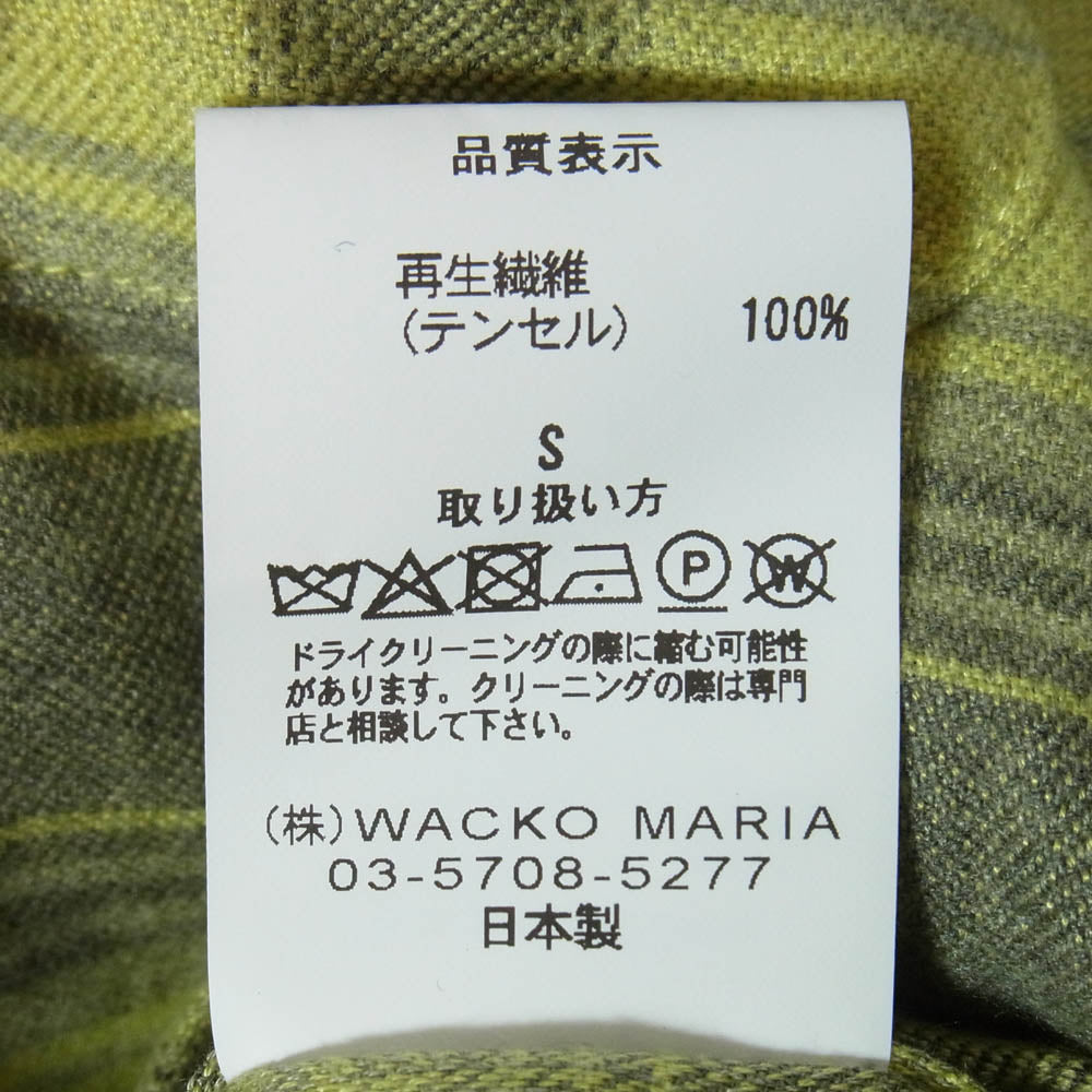 WACKO MARIA ワコマリア オンブレチェック オープンカラー 半袖 シャツ イエロー系 S【中古】