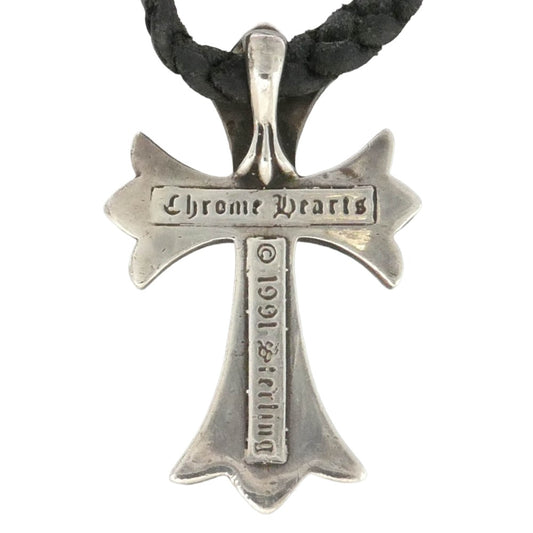 CHROME HEARTS クロムハーツ(原本無) GALF インテレクチュアルギャラリー購入証明書付属 CH CRS SML BC スモール CHクロス ボロチップ レザーブレード ネックレス ブラック系 シルバー系【中古】