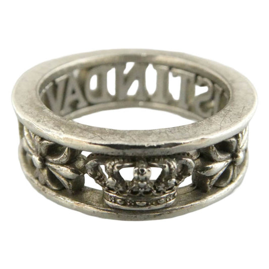 Justin Davis ジャスティンデイビス SRJ666 MAD LOVE RING マッド ラブ クラウン ロゴ リング シルバー系 約12.5号【中古】