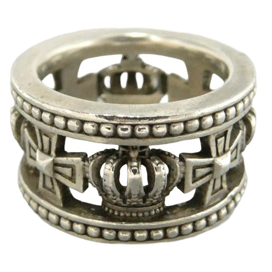 Justin Davis ジャスティンデイビス SRJ175 MEDIEVAL WEDDING BAND RING メディバル ウェディング バンド クラウン リング シルバー系 約6.5号【中古】