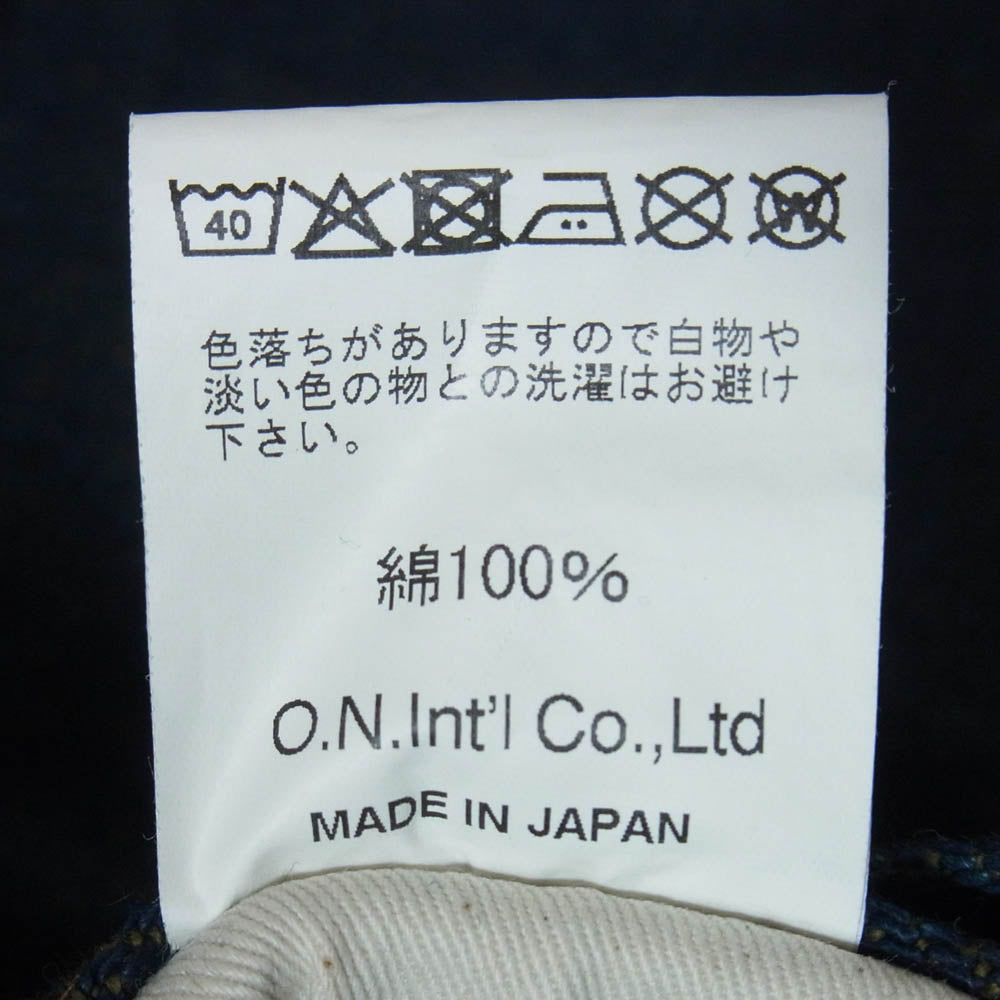 ONI DENIM 鬼デニム ONI200ZR-OLV 20oz 鬼シークレットデニム 緯糸オリーブ ワイド ストレート ジーンズ ボタンフライ デニム パンツ 32 インディゴブルー系 32【極上美品】【中古】