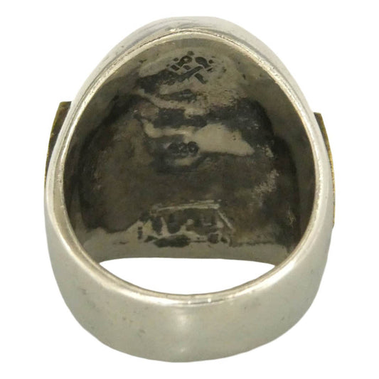 ブルーバック スカル メキシカン リング シルバー系 ゴールド系 18.5号【中古】