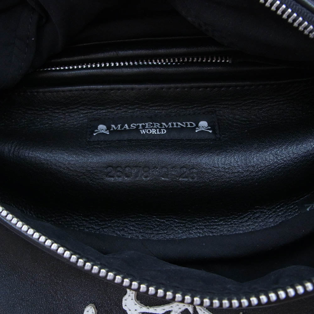 mastermind JAPAN マスターマインドジャパン VANSON バンソン MW24C13-BA100 × VANSON BONE FUNNY PACK CUSTOM バンソン レザー スカル ボディバッグ ショルダーバッグ ブラック系【中古】