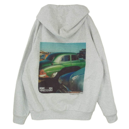 WIND AND SEA ウィンダンシー MINEDENIM マインデニム 24SS 24MND-WAS007-70-L2 ×MINEDENIM Photo Hoodie マインデニム フォト フーディー ロゴ プリント パーカー グレー系 L【新古品】【未使用】【中古】