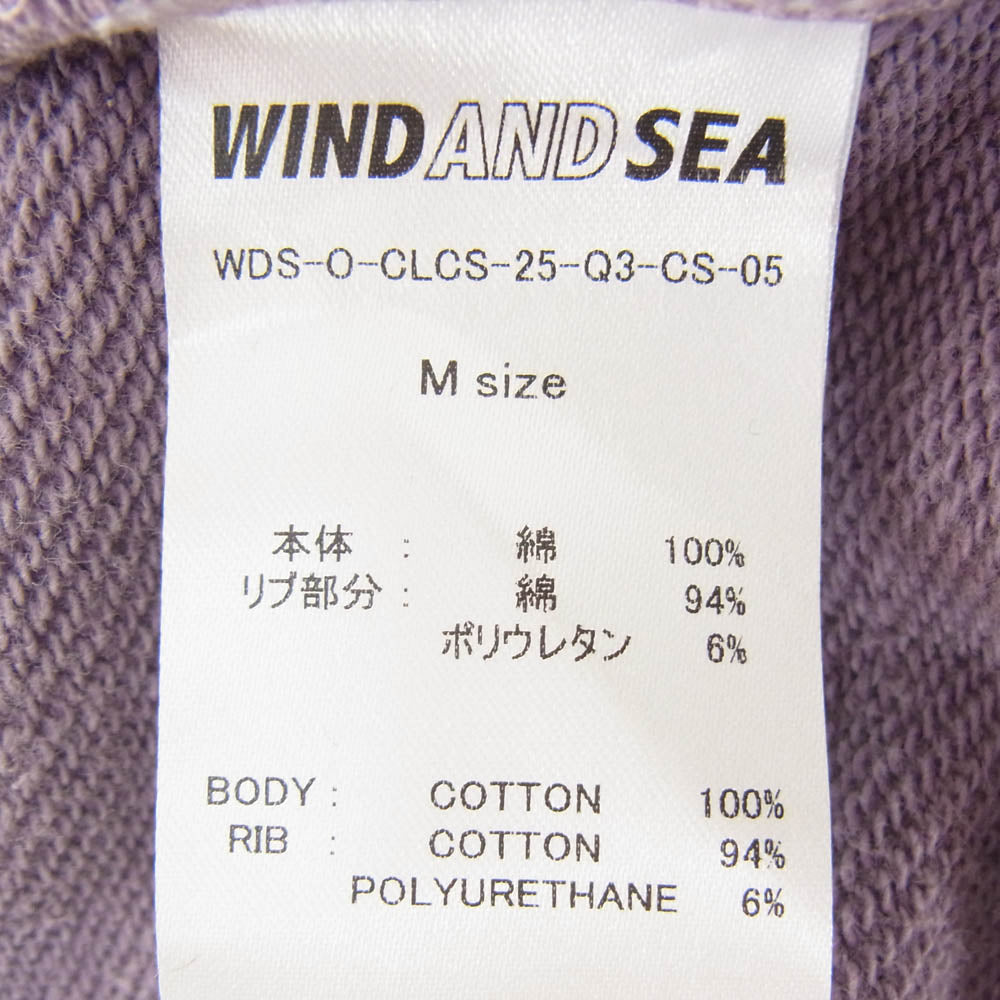 WIND AND SEA ウィンダンシー 25AW WDS-O-CLCS-25-Q3-CS-05 USED加工 Hooded Sweatshirt フェード加工 フロントプリント フーデッド スウェット シャツ プルオーバー パーカー M パープル系 M【新古品】【未使用】【中古】
