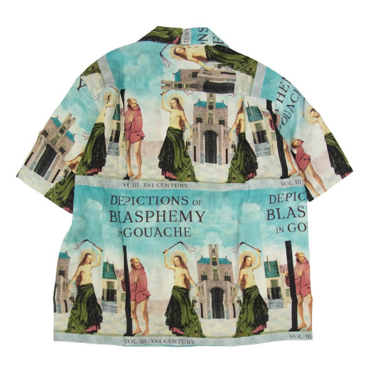 WACKO MARIA ワコマリア 26SS TPS-WM-HI05 T.P.S. S/S HAWAIIAN SHIRT TYPE-5 ハワイアン アロハ 開襟 オープンカラー 半袖 シャツ ブルー系 S【新古品】【未使用】【中古】