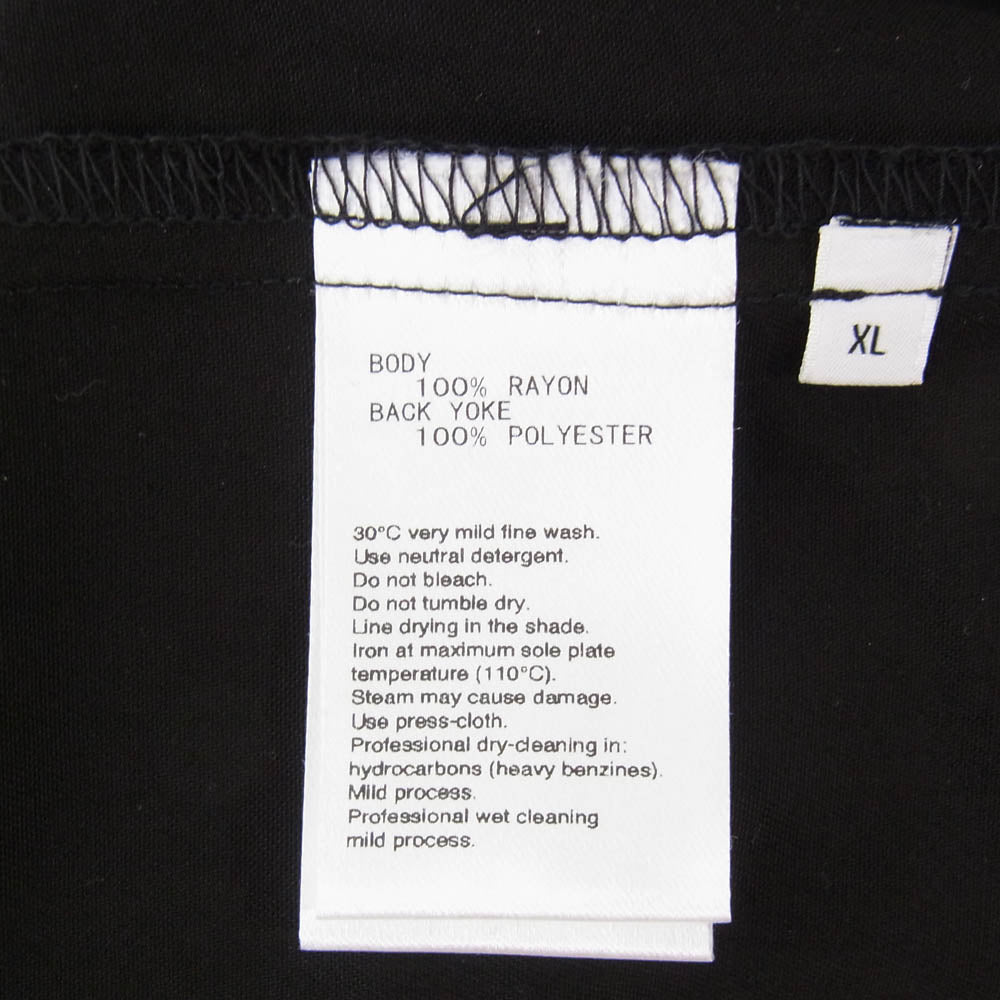 サタデーズ ニューヨークシティ BTG-53010-A Solid Rayon Open Collar Shirt ソリッド レーヨン オープンカラー 開襟 半袖 シャツ ブラック系 XL【中古】