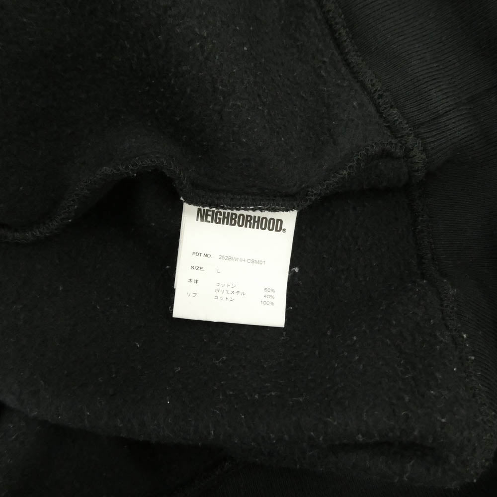 NEIGHBORHOOD ネイバーフッド 25AW 252BWNH-CSM01 SHELTECH WARM SWEAT SHIRT LS シェルテック ウォーム スウェット シャツ トレーナー ブラック系 L【中古】