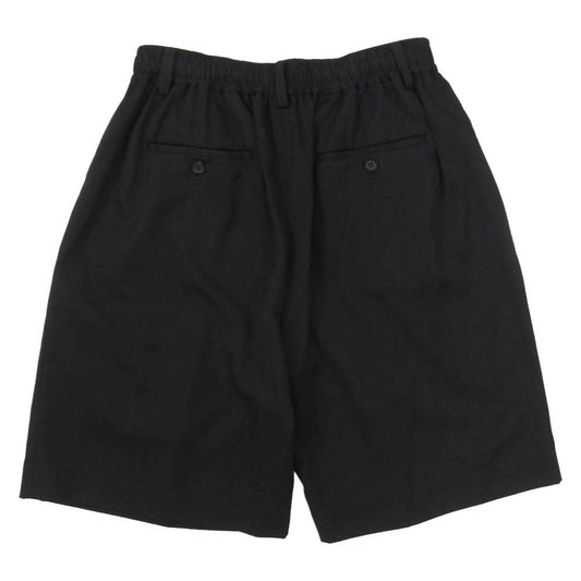 ssstein シュタイン 23SS ST.507 WIDE EASY SHORT TROUSERS ワイド イージー ショート トラウザース ウエストゴム ウール ショーツ ハーフパンツ ブラック系 S【中古】