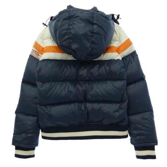 TMT ティーエムティー TJK-F0817 DOWN JACKET ナイロン フード付き ダウン ジャケット ネイビー系 S【中古】