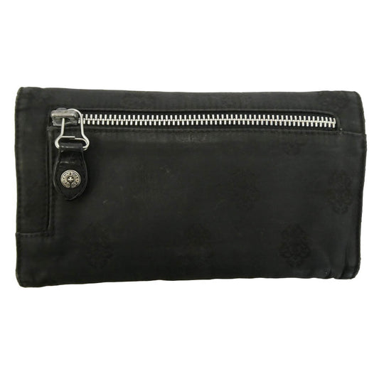 CHROME HEARTS クロムハーツ(原本無) WAVE ウェーブウォレット ホースシューボタン 総柄 ナイロンウォレット 財布 ブラック系【中古】