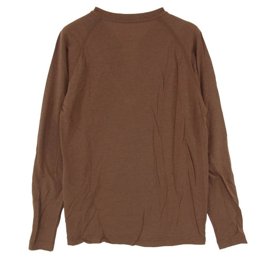 ヤマトミチ Merino Light Long Sleeve Zip ライトメリノ ロングスリーブ プルオーバー ハーフジップ シャツ ブラウン系 S【中古】