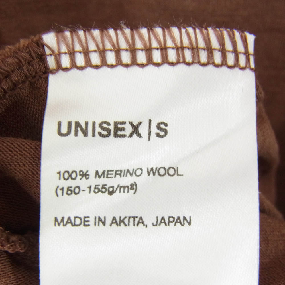 ヤマトミチ Merino Light Long Sleeve Zip ライトメリノ ロングスリーブ プルオーバー ハーフジップ シャツ ブラウン系 S【中古】