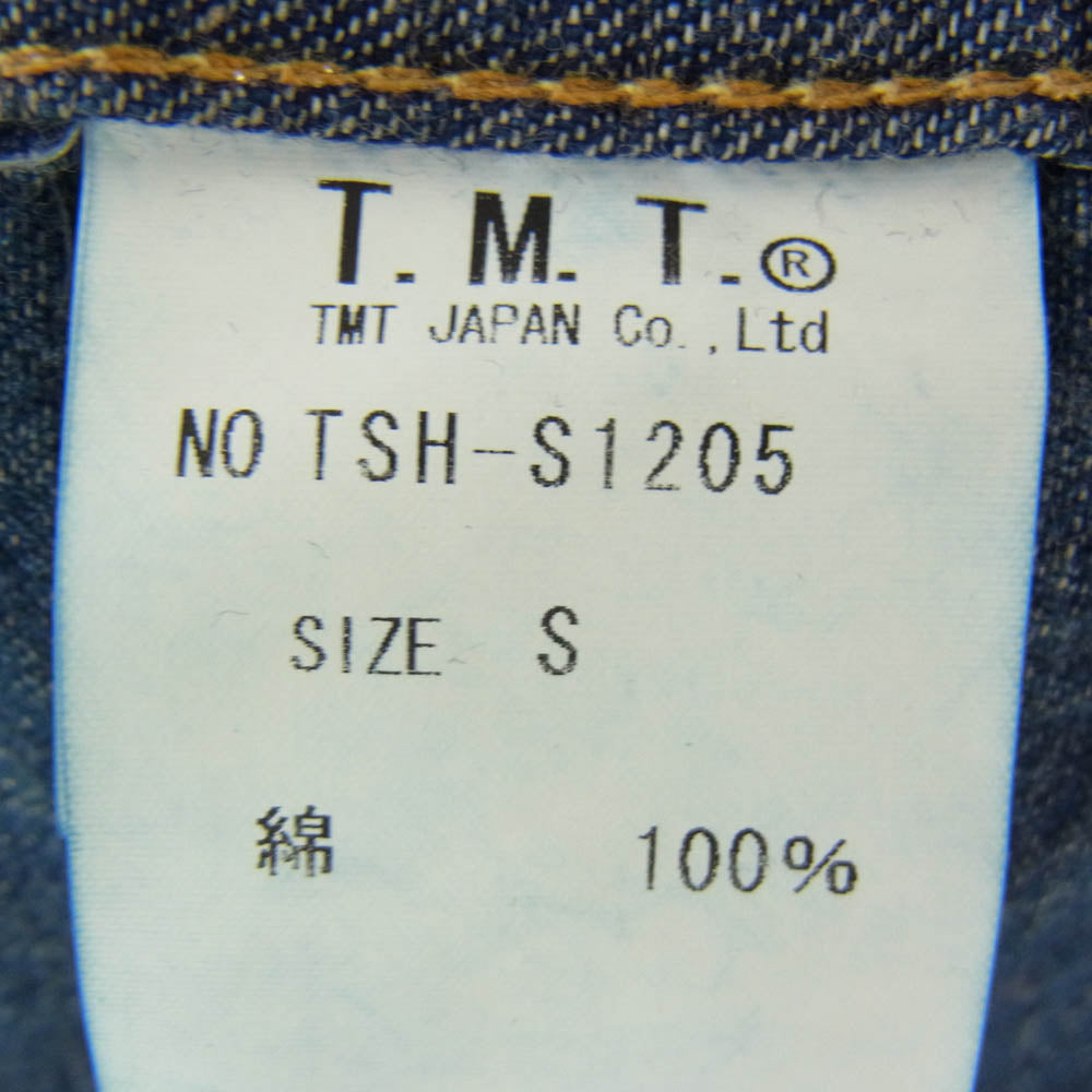 TMT ティーエムティー 12SS TSH-S1205 加工 デニム ウエスタン 長袖 ロングスリーブ シャツ インディゴブルー系 S【極上美品】【中古】