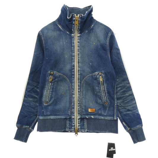 TMT ティーエムティー 19AW TJK-F1903 TPT-F1903 ヴィンテージ加工 スウェットライクデニム トラック スーツ ジャケット パンツ セットアップ インディゴブルー系 上下:S【美品】【中古】