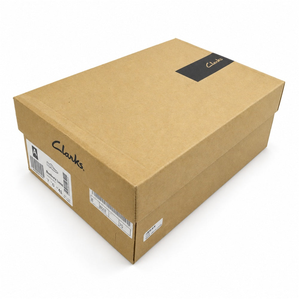 Clarks クラークス 901E Banbury Limit バンバリーリミット メダリオン ウィングチップ レザービジネス シューズ ブラック系 UK7【極上美品】【中古】