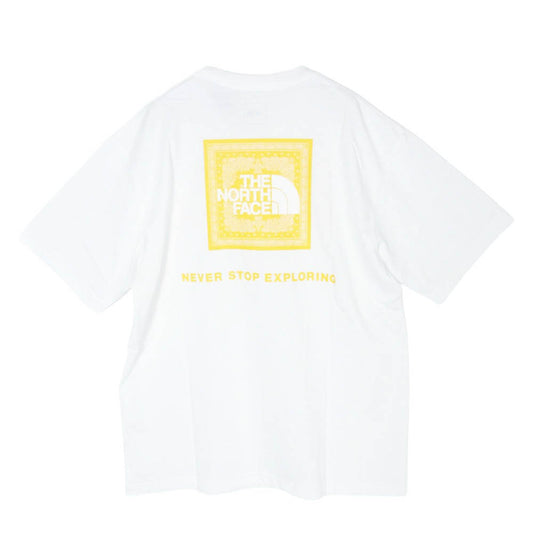 THE NORTH FACE ノースフェイス NT32349 Bandana Square Logo Tee バンダナ スクエア ロゴ 半袖 Tシャツ カットソー ホワイト系 L【新古品】【未使用】【中古】