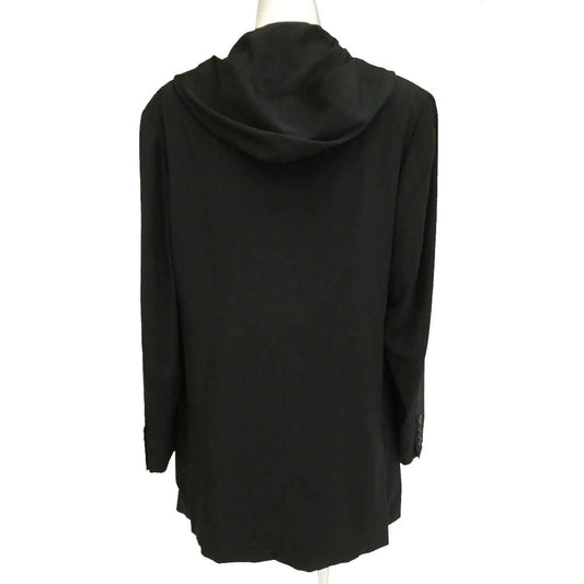 Yohji Yamamoto POUR HOMME ヨウジヤマモトプールオム 23SS HZ-J07-500 TA TUXEDO O-JACKET WITH HOODIE トリポリタキシード素材 ピークドラペル切替 フード付 テーラードジャケット ブラック系 2【中古】