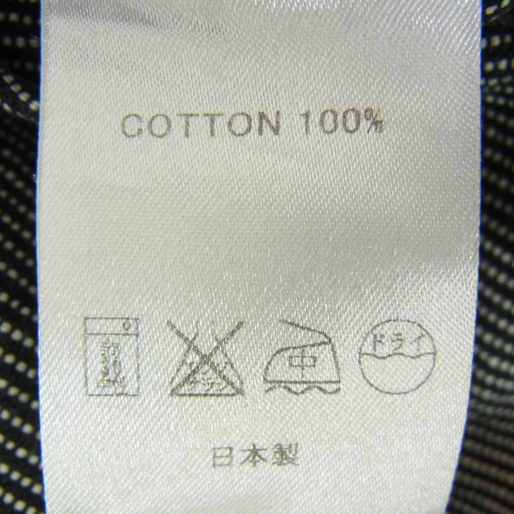 THE FLAT HEAD ザフラットヘッド ヒッコリーストライプ ワーク 長袖 シャツ ブラック系 34【美品】【中古】