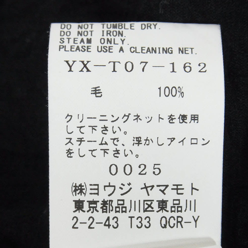 Y's Yohji Yamamoto ワイズ ヨウジヤマモト YX-T07-162 PLAIN STITCH WRINKLE ROUND NECK LONG SLEEVE シワ ウール ロングスリーブ カットソー 長袖 カットソー ブラック系 2【中古】