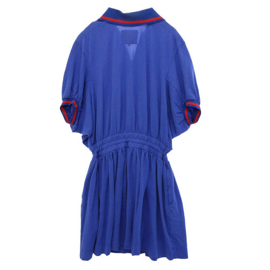 Vivienne Westwood ヴィヴィアンウエストウッド ハーフジップ オーブ ワンポイント 刺? 半袖 ポロシャツ ワンピース ブルー系 00【中古】